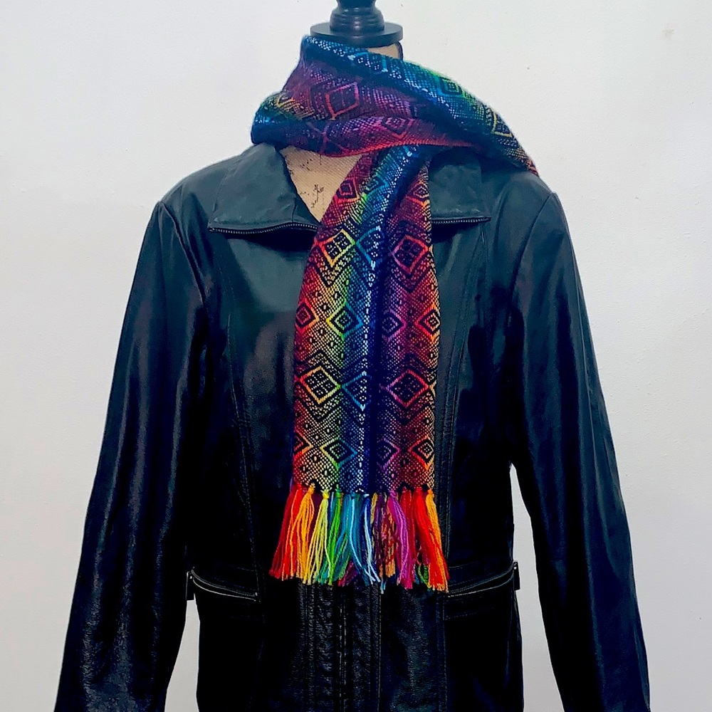 Rainbow Alpaca Scarf